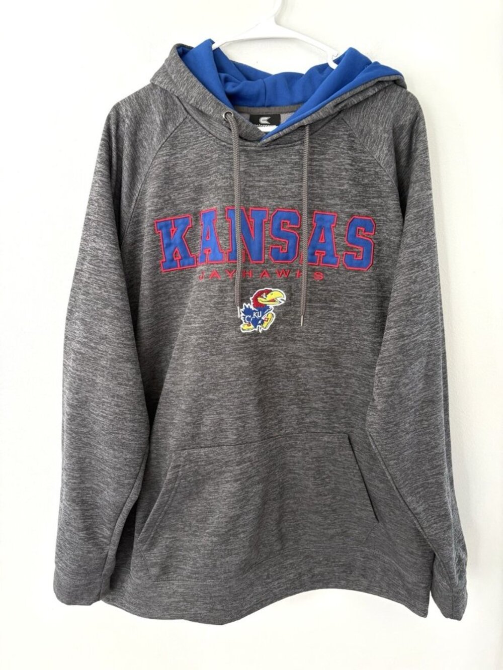 Colosseum Men’s XXL Kansas Jayhawks KU Hooded Sweatshirt Gray Heather Hoodie